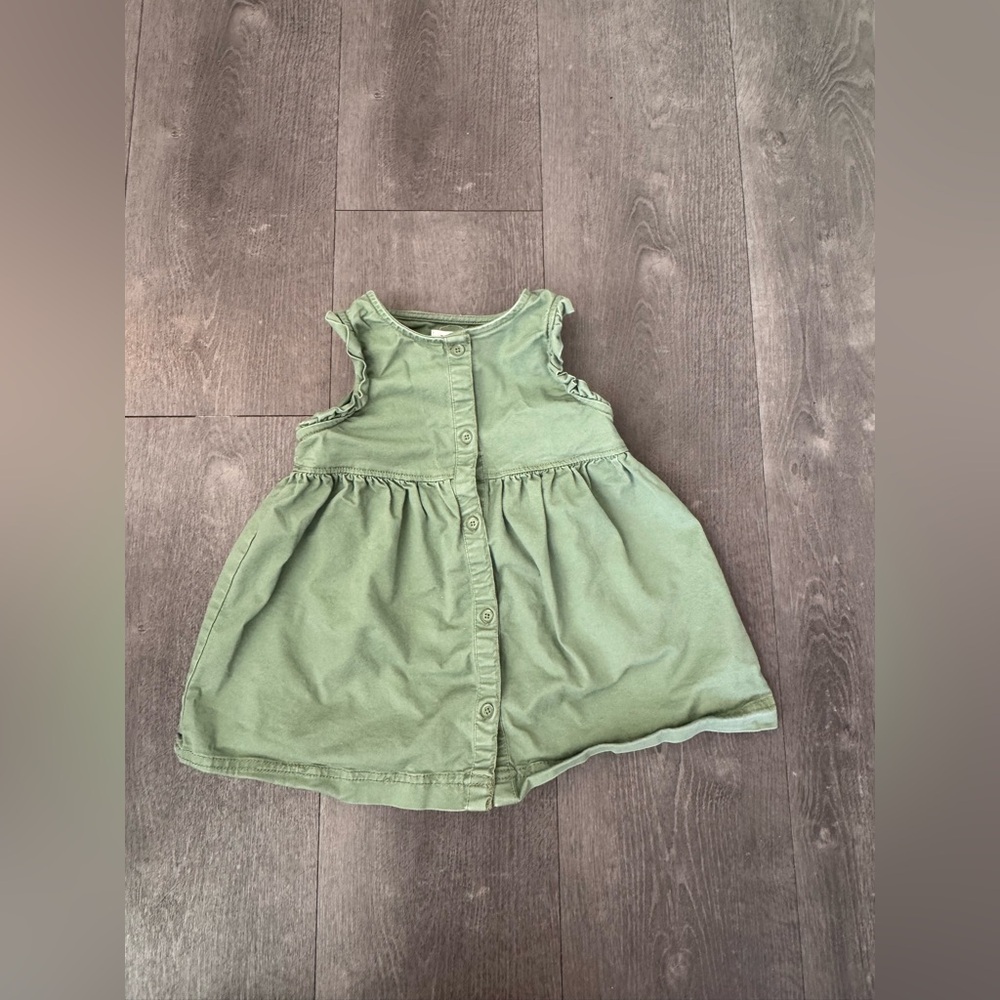 Baby Gap Green Button Dress